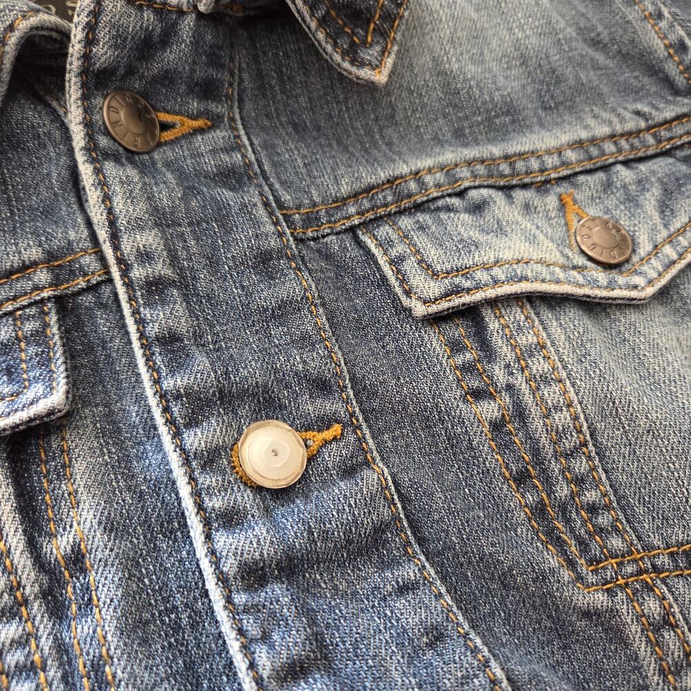 Indigo Star Denim & Dry Goods American Vintage KIDS Jean Jacket Knit Hood✨️10/12 - Picture 9 of 11